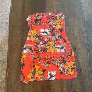 Superdown strapless dress with leg slit